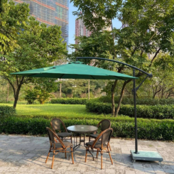 Dù lệch tâm tròn 2m5 màu xanh