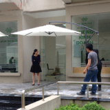 Dù lệch tâm tròn 3m màu trắng