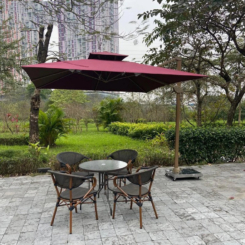 Dù lệch tâm vuông 3m hợp kim nhôm màu đỏ