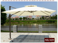 Dù lệch tâm vuông 3m hợp kim nhôm màu trắng