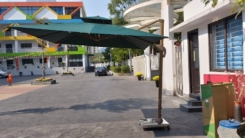 Dù lệch tâm vuông 3m hợp kim nhôm màu xanh