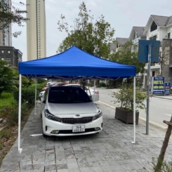 Nhà bạt di động 3mx3m màu xanh